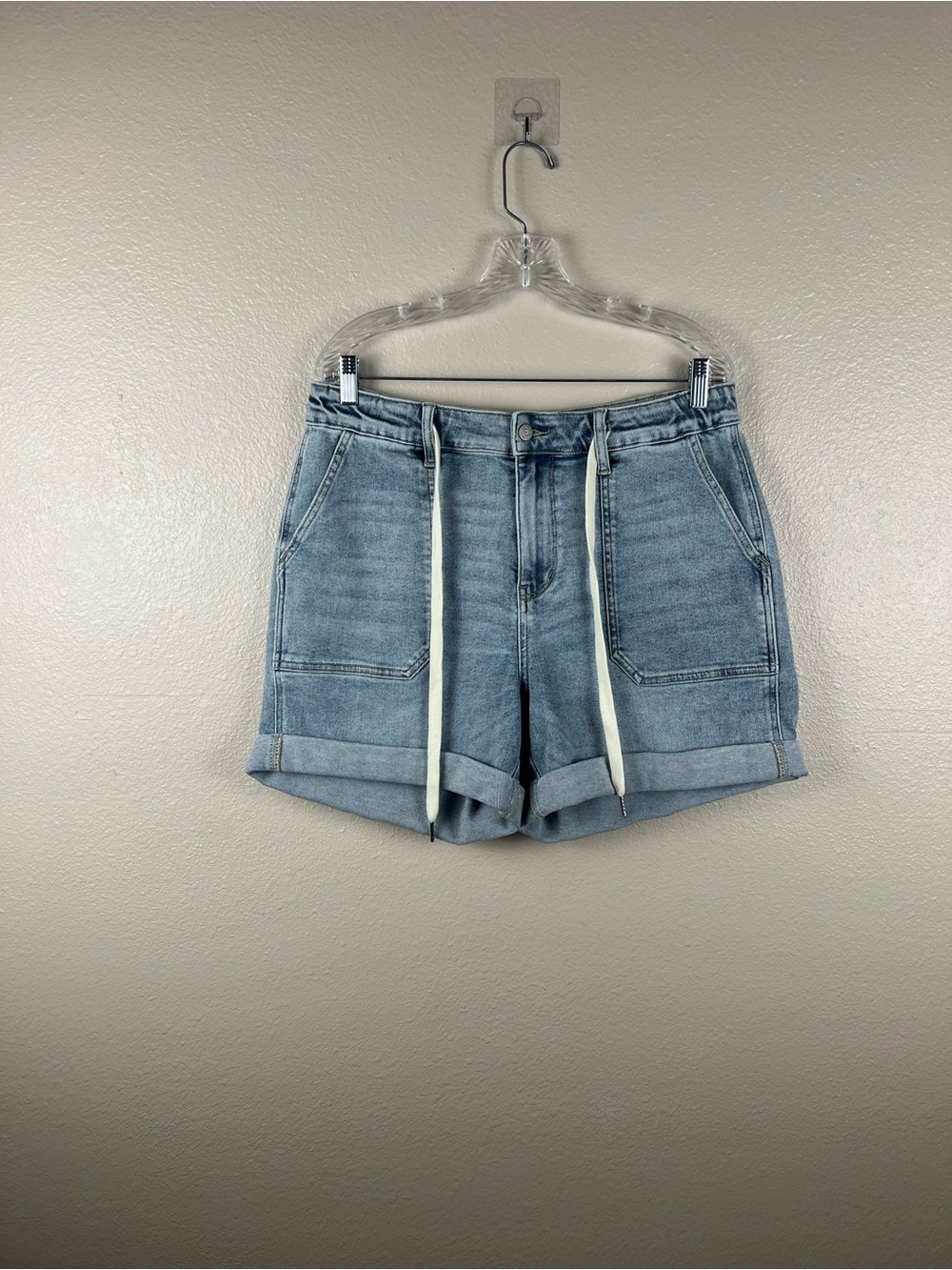Judy Blue XL Light Wash Drawstring Denim Shorts
